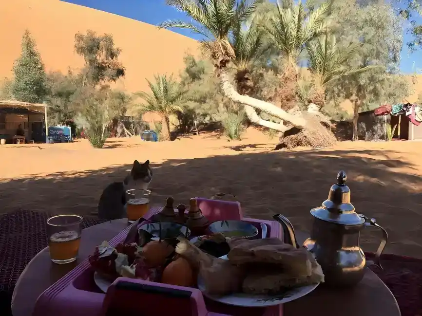 noche en el desierto del Sahara de Merzouga